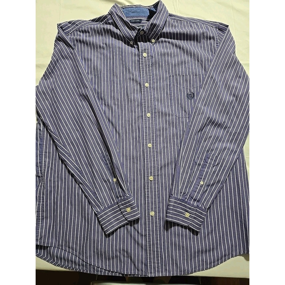 Chaps Ralph Lauren Mens XL Purple‎ Stripe Button Down Long Sleeve Shirt Preppy